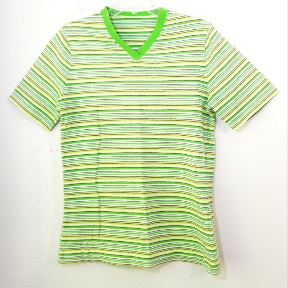 Vtg 70s striped single stitch tee T-shirt unisex